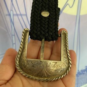 Vintage black braided belt